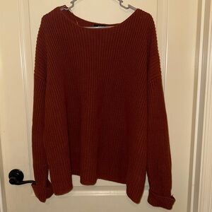 a.n.a Burnt Orange Crew Neck Sweater